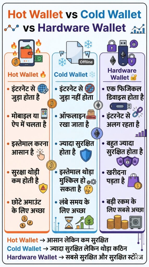 Hot Wallet vs Cold Wallet vs Hardware Wallet