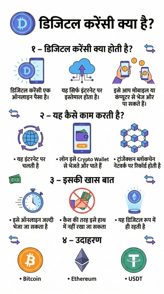 What is Digital Currency in Hindi Infographic